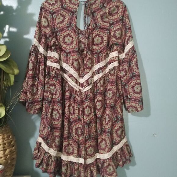 - Boho mini dress with bell sleeve - Picture 5 of 8